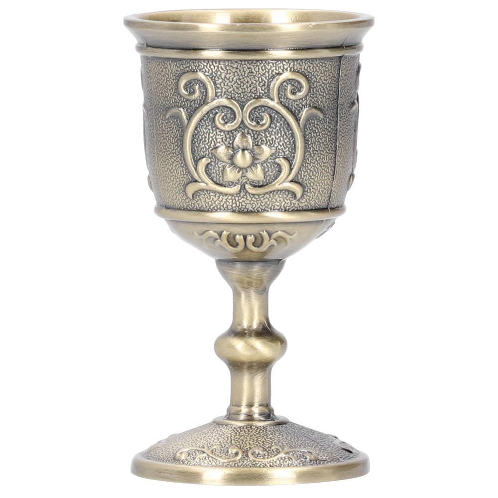 Embossed Bronze Wine Cup Metal Whiskey Goblet Goblets & Chalices Medieval Wine Cup  For Wedding