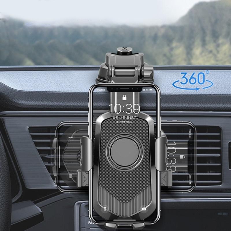 Dashboard Phone Holder Heat Resistant ABS Antislip Arms Vibration Proof Suction Base Design For All Car Models