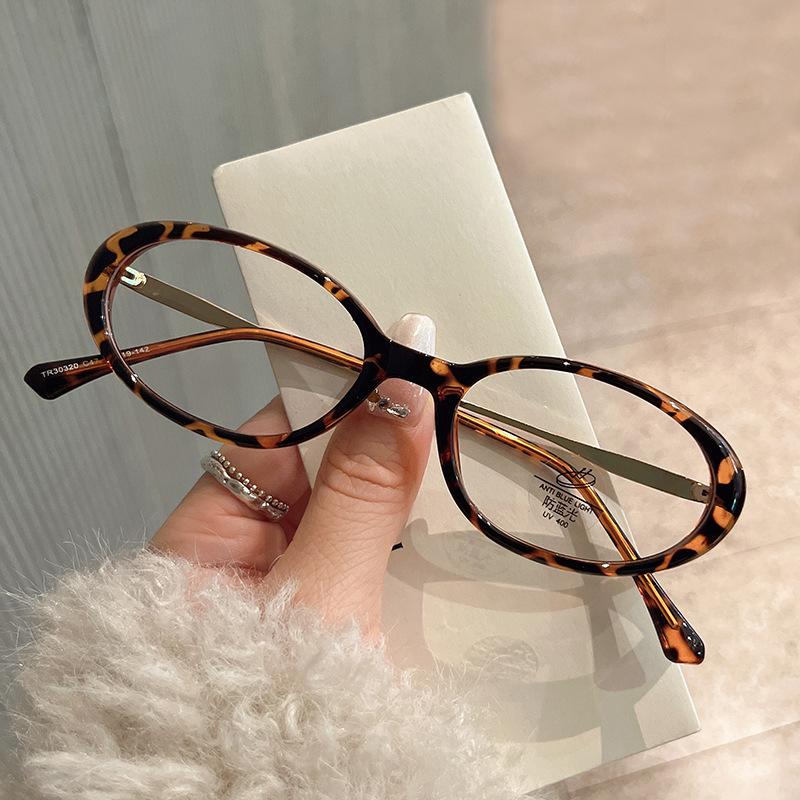 New Stylish Men'S Eyeglass Frame Oval Shape Anti Blue Light Women Glasses Frame Korean Style Eyeglass Frames For Women