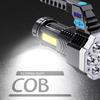 High Power Rechargeable LED Flashlights 7/4LED Camping Torch With COB Side Light Lightweight Outdoor Lighting ABS Material