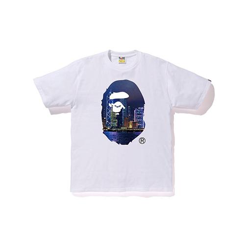 A Bathing Ape Head HongKong 13. Rocznica Koszulka Big Ape Head Unisex Biała BAPE-SS19-33
