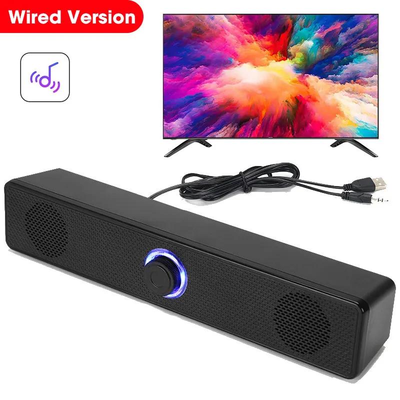 Home Theater Bluetooth Soundbar with Subwoofer 4D Surround Speaker for TV Computer Wired Stereo and Strong Bass