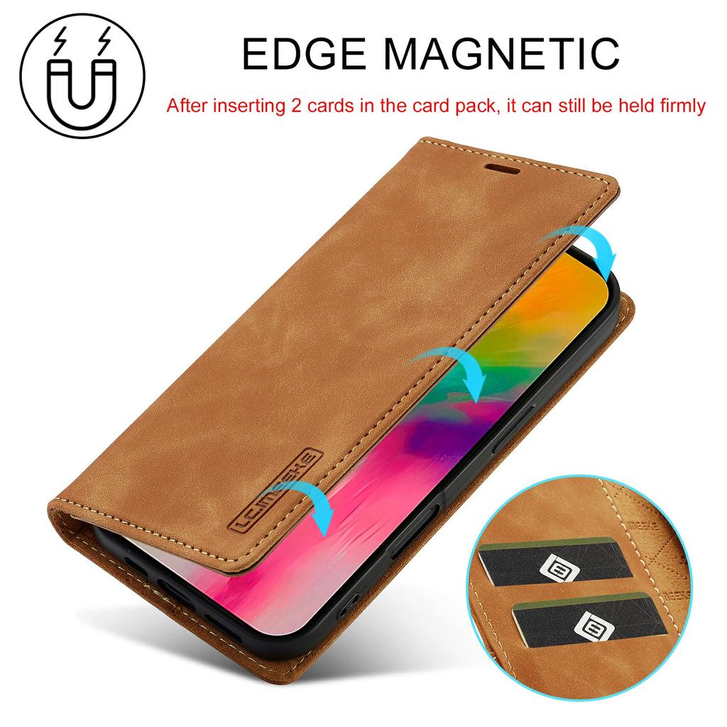 LC.IMEEKE For iPhone 17 Case Wallet Microfiber Leather Phone Cover