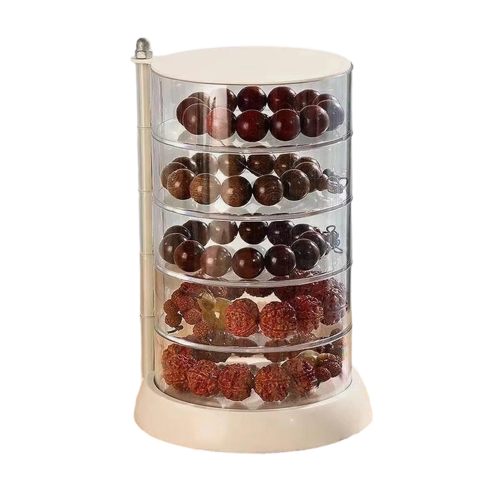

Rotating Clear Storage Box for Walnuts Bracelets Beads Jewelry Display one size