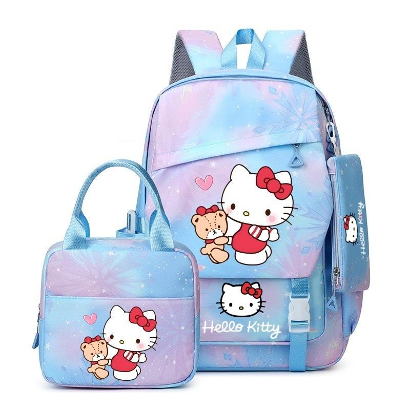 3-teiliges Schulrucksack-Set für Schüler Große Kapazität Oxford-Stoff Schultasche mit Schultergurt und Federmäppchen