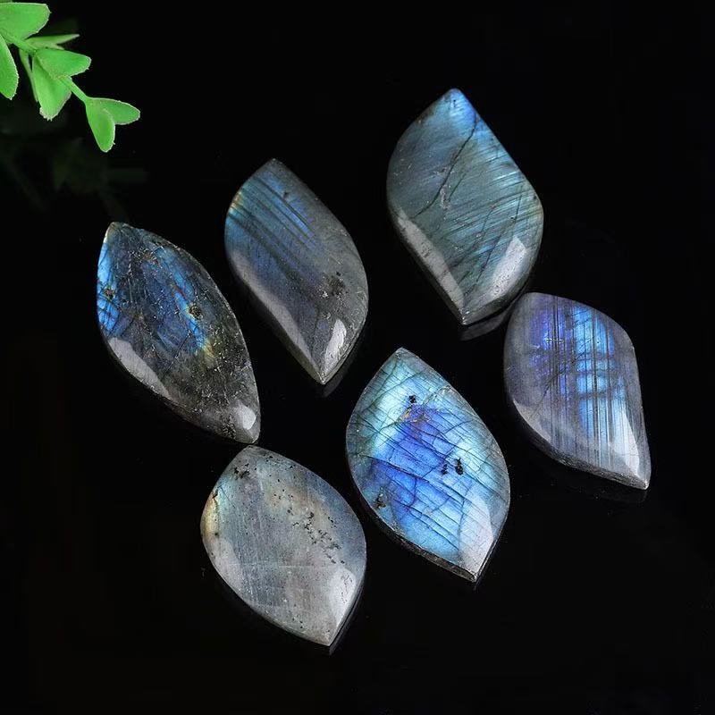 Natural Labradorite Moonstone Women Neckalce Freeform Blue Moon Men Pendants Necklaces Bracelet Accessories Jewelry