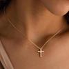 Turandoss Cross Necklace for Women Delicate 14K White Gold Plated Christian Gifts for Women