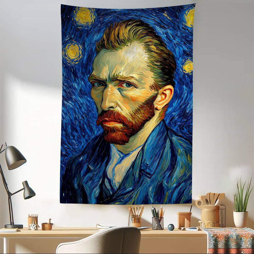 Post Impressionist Painters V-Van Gogh Printed Large Wall Tapestry Indian Buddha Wall Decoration Bohemian Hippie Wall Art Decor