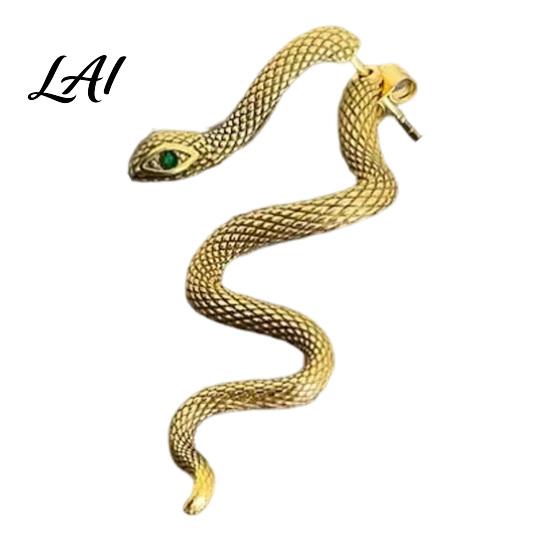 Gothic Punk Ear Accessories 1 Pair Vintage Snake Earrings Retro Front Back Style Animal Earrings Stud Serpent Halloween Statement Jewelry for