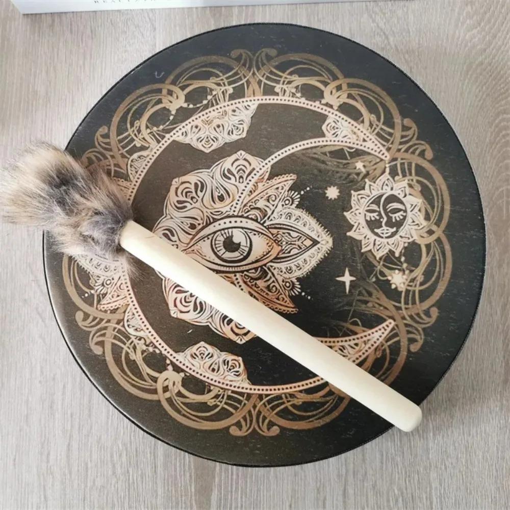 25cm Drum Sound Healing Tool Faux Sheepskin Drumhead Percussion Musical Instrument Lunar Eclipse Shaman Drum