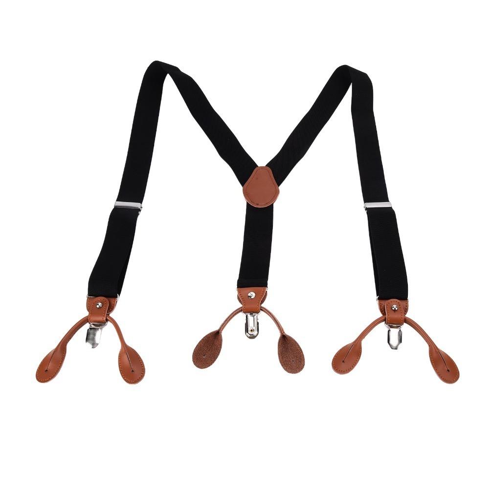 1pcs Button-On Ends Adjustable Braces Metal Clip-On Wide Suspenders Dress Suspenders  For Men