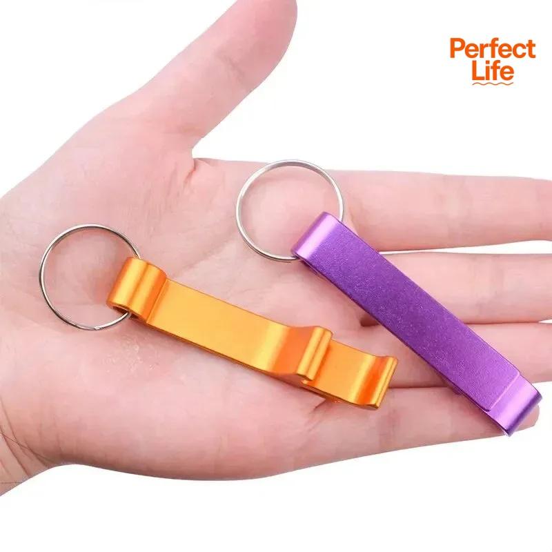 5Pcs Beer Opener Keychain Metal Bottle Opener Key Ring Chain Aluminum Pocket Bar Soda Beverage Beer Personalise Bottle Openers