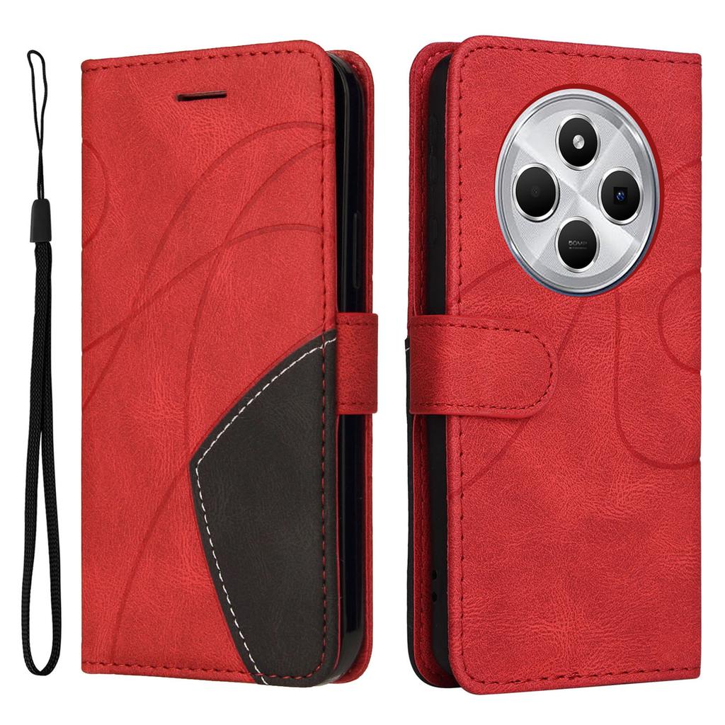For Xiaomi Poco C75 4G/Redmi 14R 5G/14C 4G Leather Case Wallet Stand Color Splicing Phone Cover