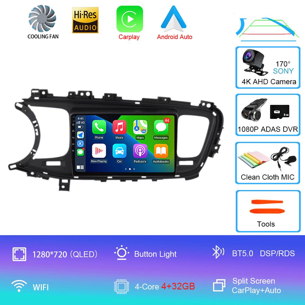 Android 14 Auto Car Radio Video Multimedia Player For Kia Optima K5 2013 2014 2015 Navigation GPS Autoradio QLED Screen BT5.0
