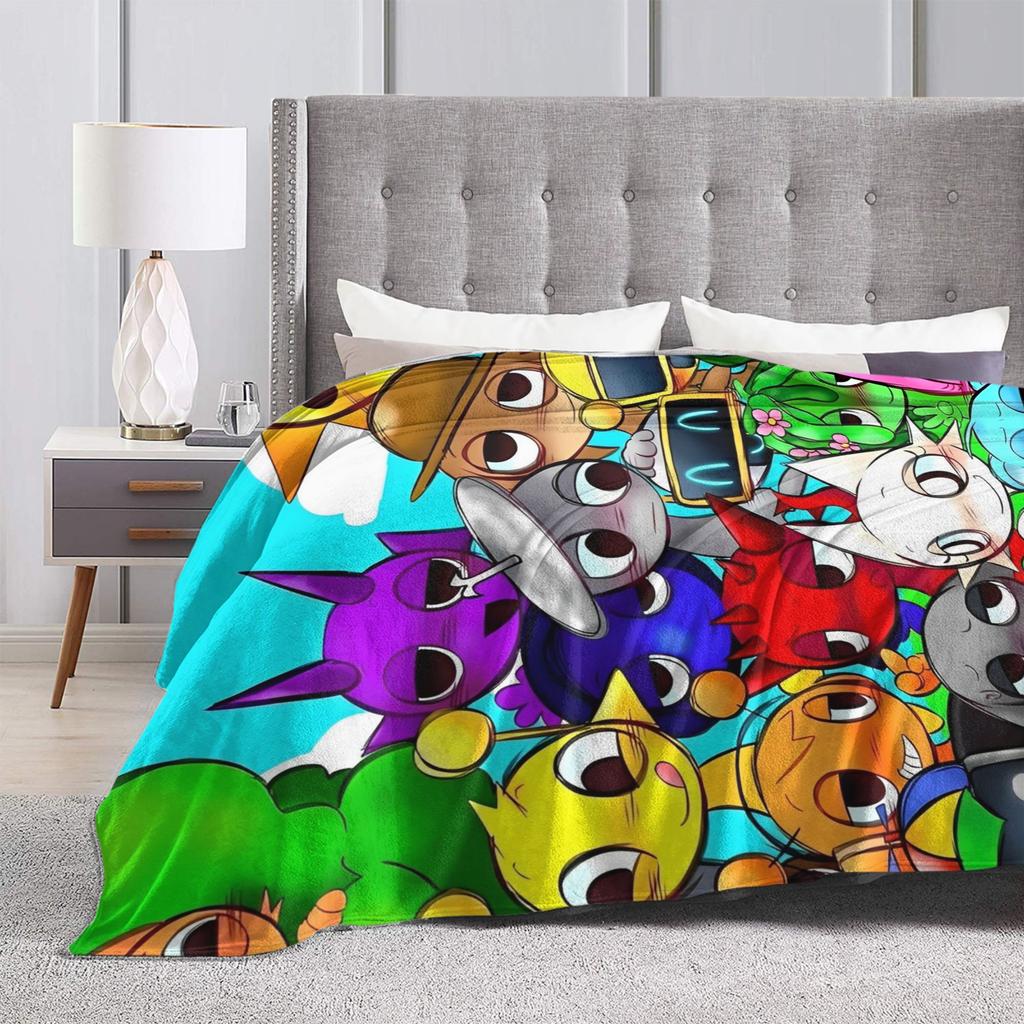 Sprunkis Plush Blanket Cartoon Game  Awesome Throw Blankets for  Sofa Bedding Lounge 150*125cm Plush Thin Quilt
