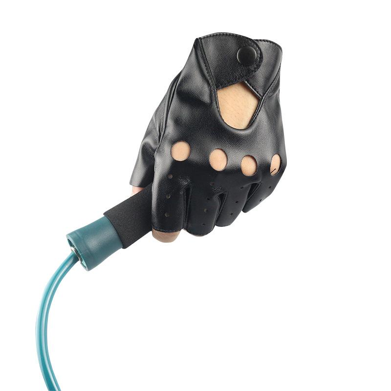 Women's Leather Half-finger Gloves Performance Pole Street Dance Pu Exposed Finger Fashion Personality Trend Locomotive Exposed Finger Driving