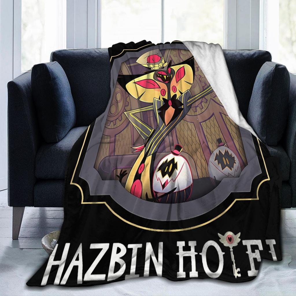 Hazbins Hotels Sir Pentious Card Blankets Spring/Autumn  Breathable Soft Throw Blankets for Bedding Bedroom Plush Thin Quilt
