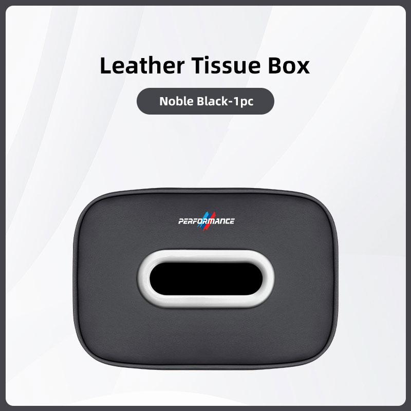 CTCE1 Car Tissue Box Holder Leather Car Armrest Napkin Case Sun Visor Backseat Bag For BMW 50th Anniversary Edition E46 E53 E90 E60 E9