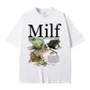 Creative Humor Printed Pure Cotton T-shirt Men and Women with The Same Round Neck Cotton Short-sleeved T-shirt Funny Clothes