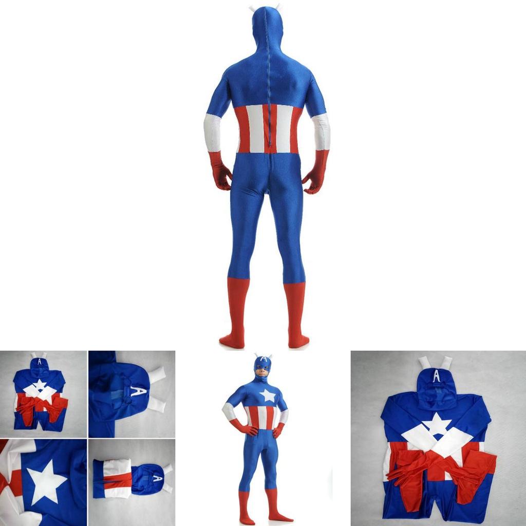 Superbe costume de super-héros Avengers Capitaine avec une fabrication exquise pour adultes