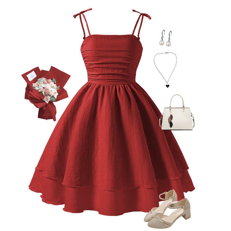 Abiti Primaverili/Estivi per Bambina: Abiti Eleganti Monocolore con Spalline Sottili