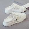 Ladies Shoes 2025 Brand Closed Toe Women's Slippers Fashion Lace-up Summer Mesh Breathable Outside Comfortable Casual Sneakers