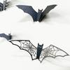 24Pcs Halloween Bat Wall Decor Living Room 3D Halloween Home Decor Gothic Hollow PVC Wall Decorations Horror Black Bat Stickers for Classroom Decor