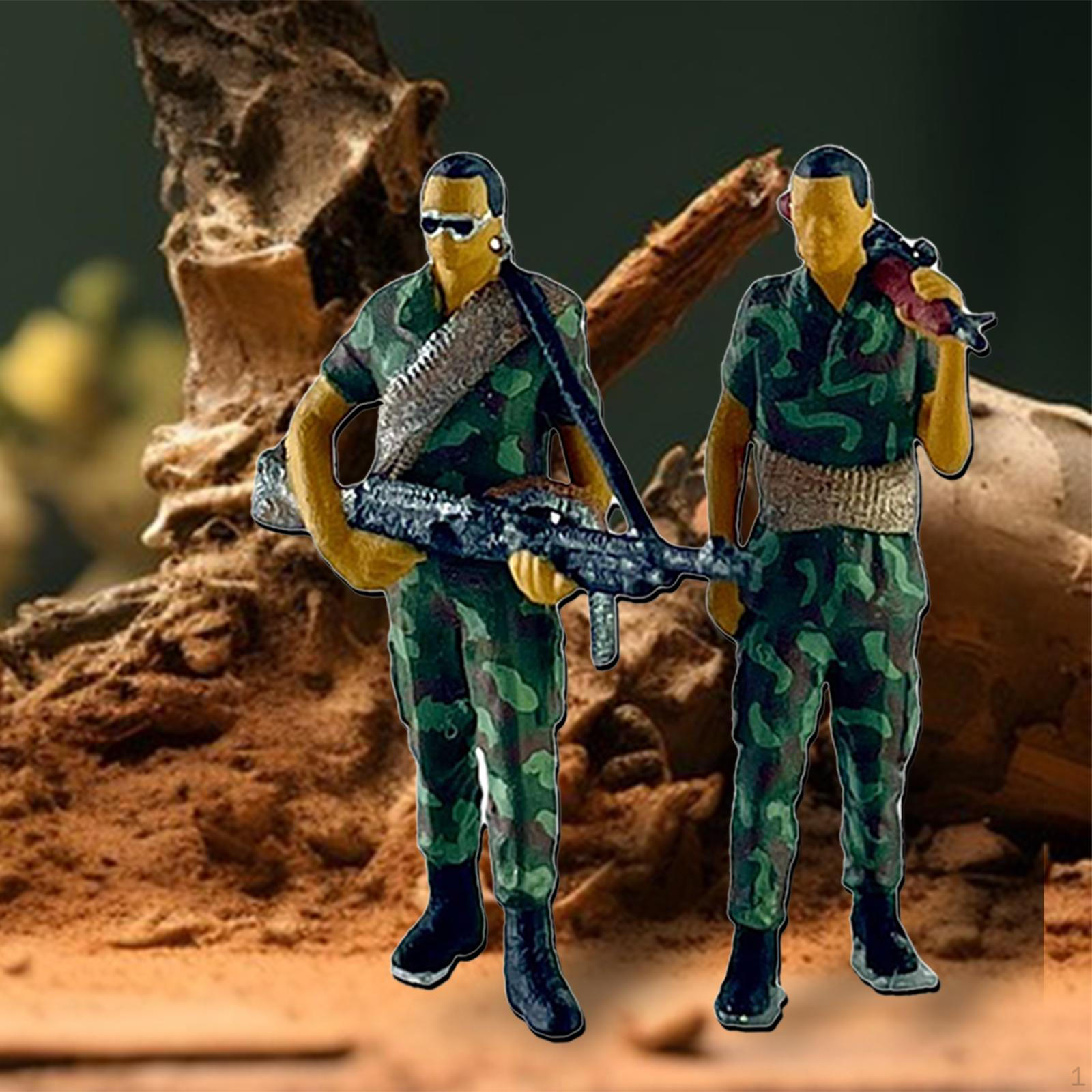 

1/64 Диорама Фигурки Раскрашенные вручную Позы Сцены Коллекции Крошечные Люди Кукольный Дом Декор Макет 2Pcs