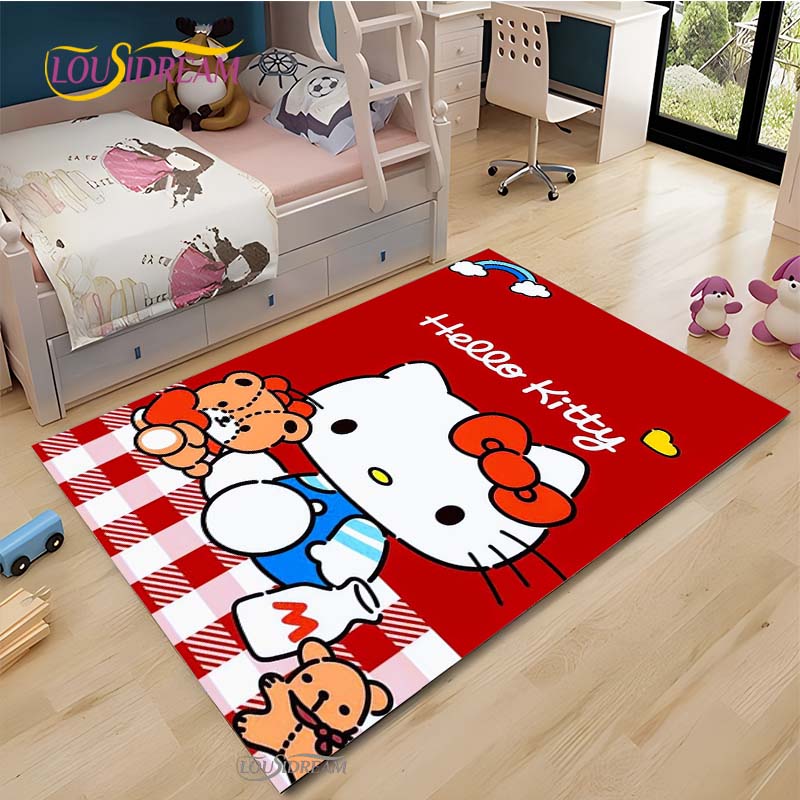 Hello Kitty kawaii Cartoon Anime Carpet for Living Room Bedroom Rug Kitchen Door Kids Un-slip Floor Mat Alfombra Birthday gift