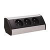 Furniture Socket 3X2P+Z Black-Silver - On-9001/Bg