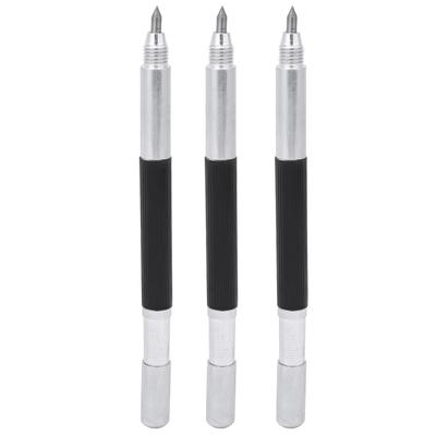 3pz Pennarello a punta doppia in carburo Incisore Sgraffiatore per Vetro Ceramica Piastrella Metallo Legno