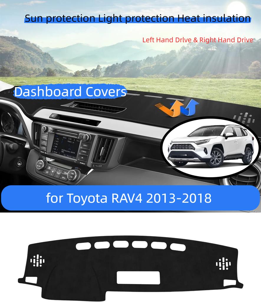 Custom Fit for Dash Cover Mat Toyota RAV4 2013-2018 Accessories Suede Dashboard Cover Nonslip Dashboard Mat Protector Sunshade