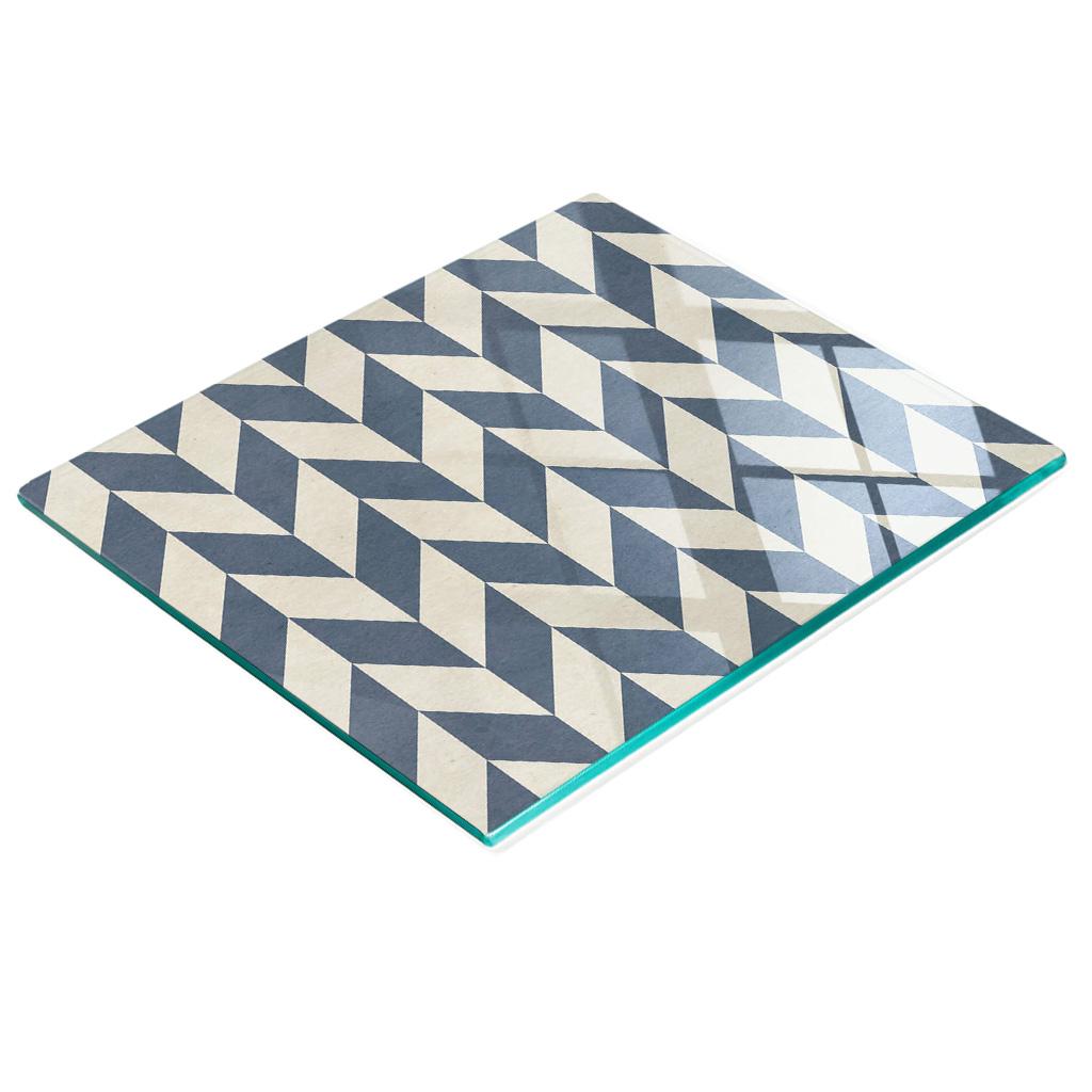 Kitchen Multifunctional Decorative Tempered Glass Board Chevron Pattern 60X52 Cm