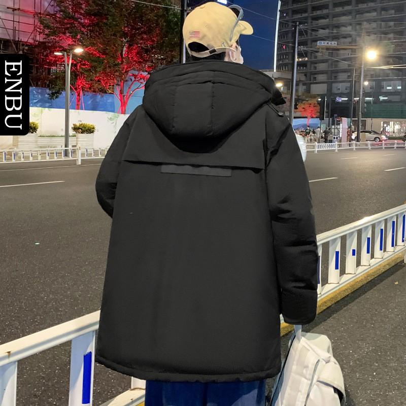 Mens Winter Long Puffer Jacket With Hood Warm White Duck Down Filled Loose Fit Casual Outerwear Cold Weather