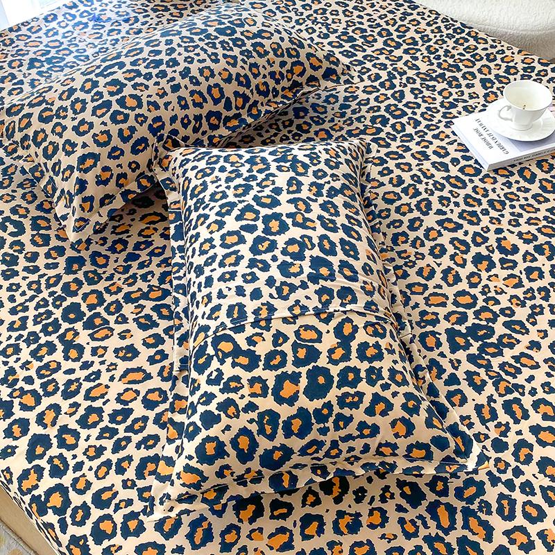 Queen/King Size Bed Sheet Leopard Printed Bottom Sheets for Double Bed Sabanas Cama 150x200 Single Drap Housse Bedsheets 180x200