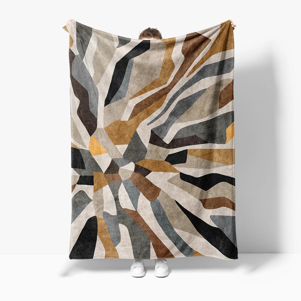 Abstract Geometric Striped Blanket Sofa Throw Bedspread Decorative Throw Blanket for Home Decor Cushion Cover 75x90cm