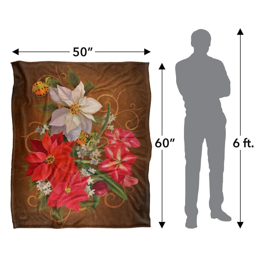 JQ Licensing Silky Poinsettia Supersoft Blanket