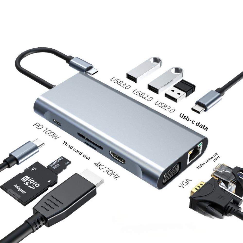 

10-in-1 Type-C Docking Station for Laptop 7-in-1 2111 100M
