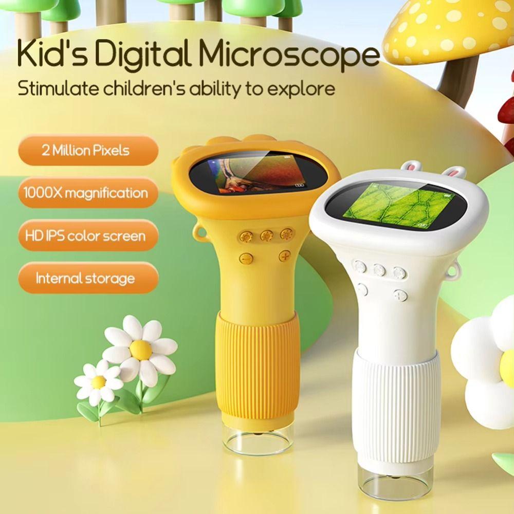 Portable Handheld Digital Microscope 2 Inch IPS Screen Kids Microscope Insect Magnifier