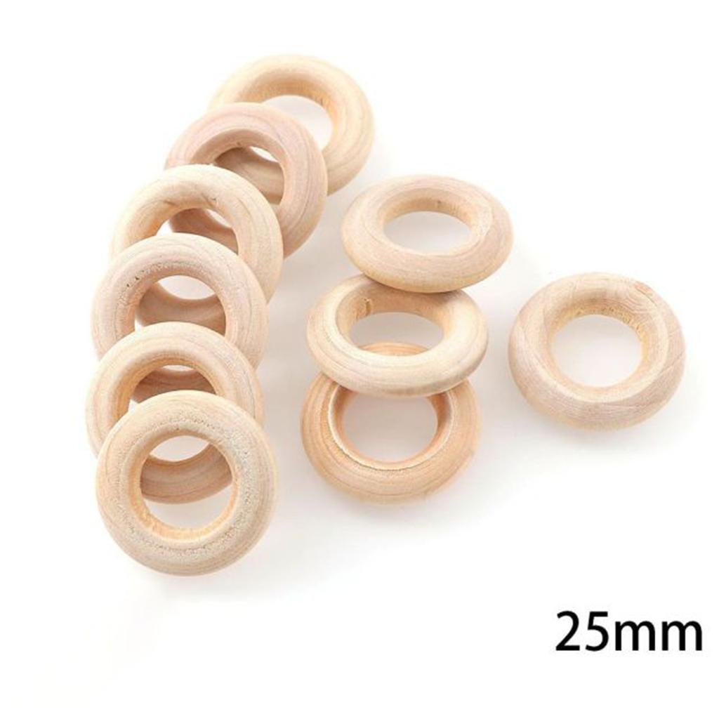 Etwa 20-60MM unbehandelte hölzerne handgefertigte DIY-Bastelarbeiten, für DIY-Bastelarbeiten Holzringe Ornamente Verbinder Bastelherstellung