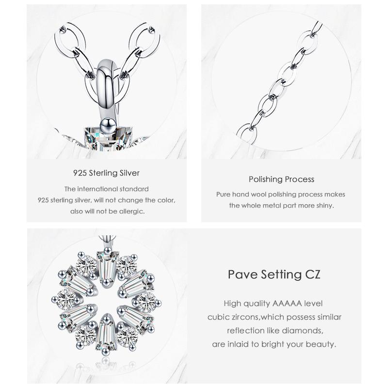 MODIAN Collier Pendentif Flocon de Neige Porte-Bonheur en Argent Sterling 925 pour Femmes Bijoux Fins Cadeaux de Noël pour Fille