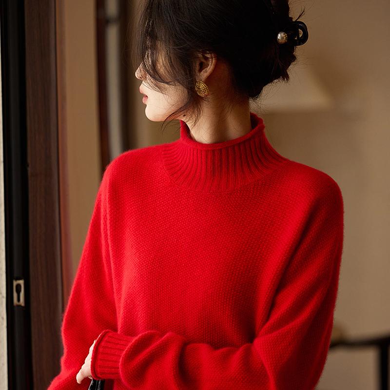 Women's Cashmere Sweater Qinghe Cashmere 30% Cashmere 70% Wool Autumn and Winter Pullover Warm and Fashionable