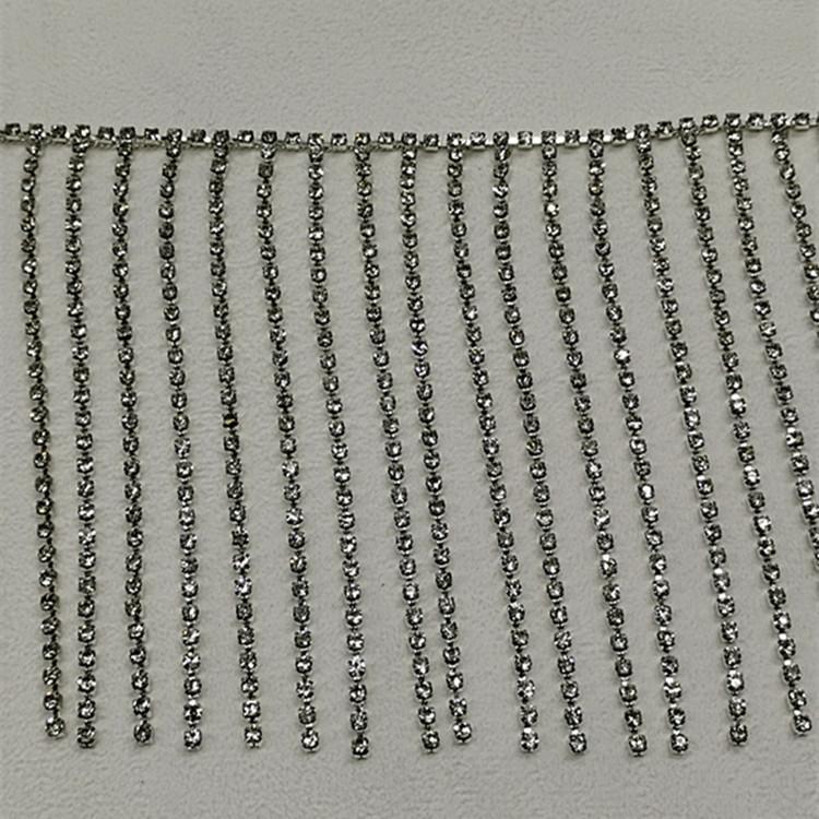 Width 12 Cm Welding Diamond Chain Gold Metal Hardware Tassel Fringe for Clothing Bags and Suitcases Wedding Dresses Accessories