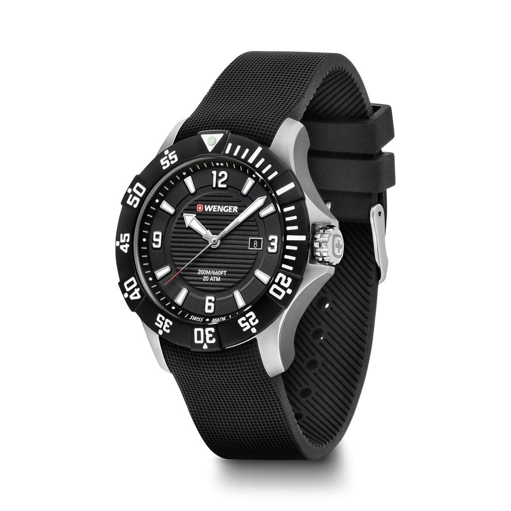 WENGER SEAFORCE Watch, Black, 01.0641.132 [] 3-Year Warranty