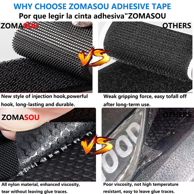 Self-adhesive Tape Adhesive Backed Punch Tape Rounded Corner Velcro Hook and Loop Sub-buckle Hook and Loop Tape