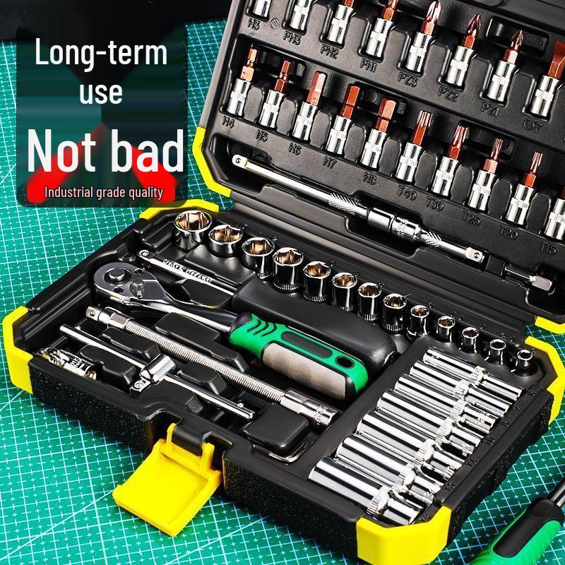 53-Piece Auto Repair Tool Set: Complete Socket, Wrench & Ratchet Kit