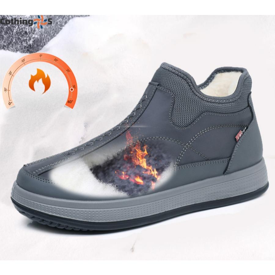 Зимняя тканевая обувь Мужские хлопковые ботинки с подкладкой из утолщенной овечьей шерсти — фото 7