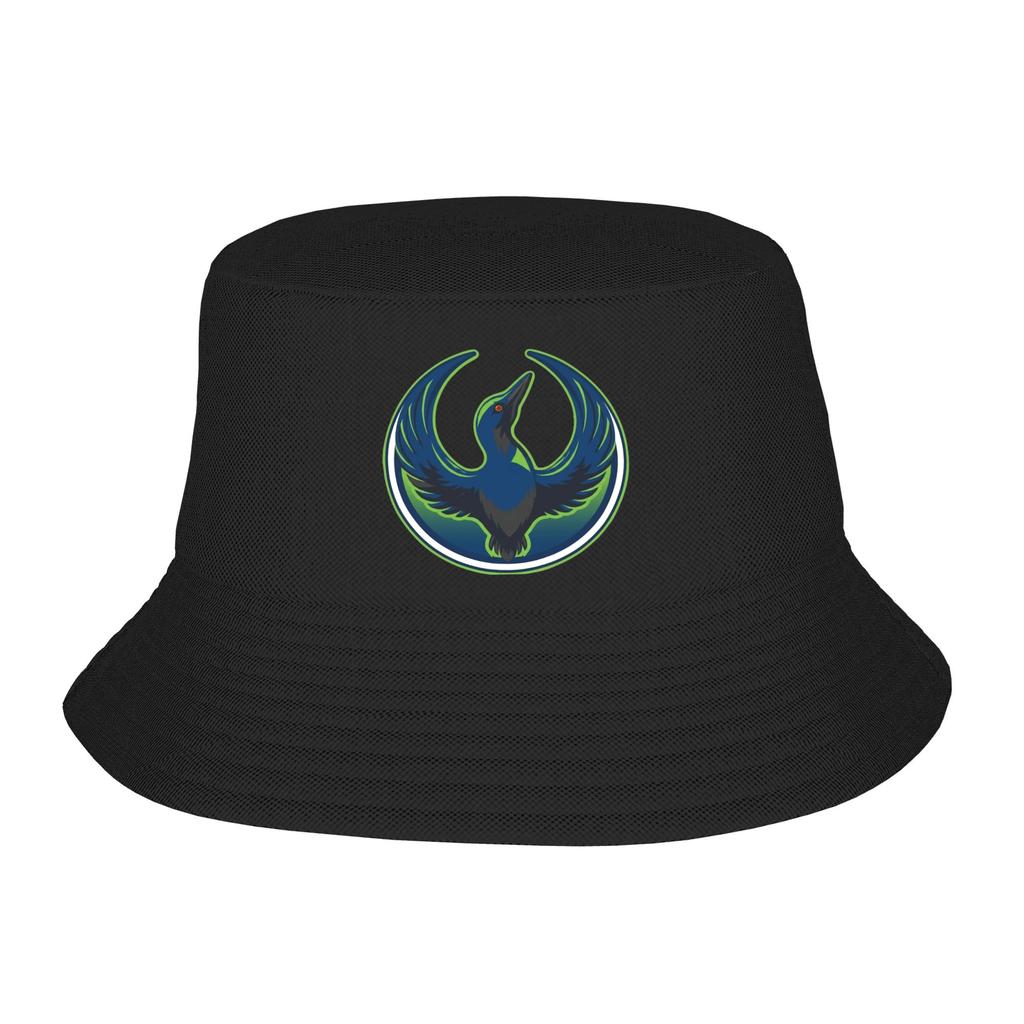 Minnesota Seal with Loon Bucket Hat  Street Style Fisherman Caps For Unisex Trendy Beach Travel Sun Hats Personality Printed Cap
