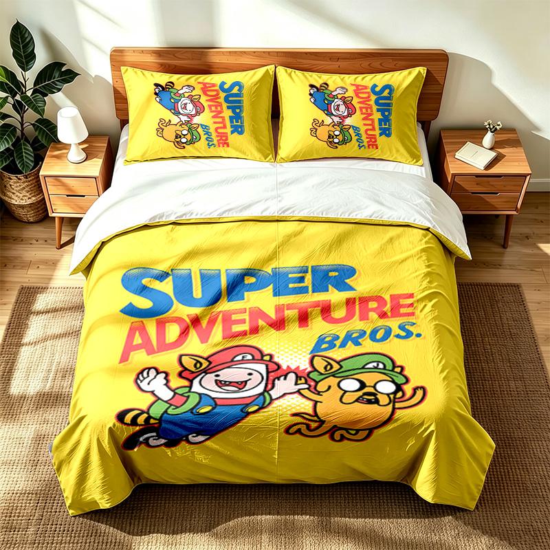 Tiempo de Aventura (1) Juego de 3 piezas adecuado para dormitorios principales suave y cómodo un regalo ideal para familiares y amigos Incluye una funda nórdica y dos almo
