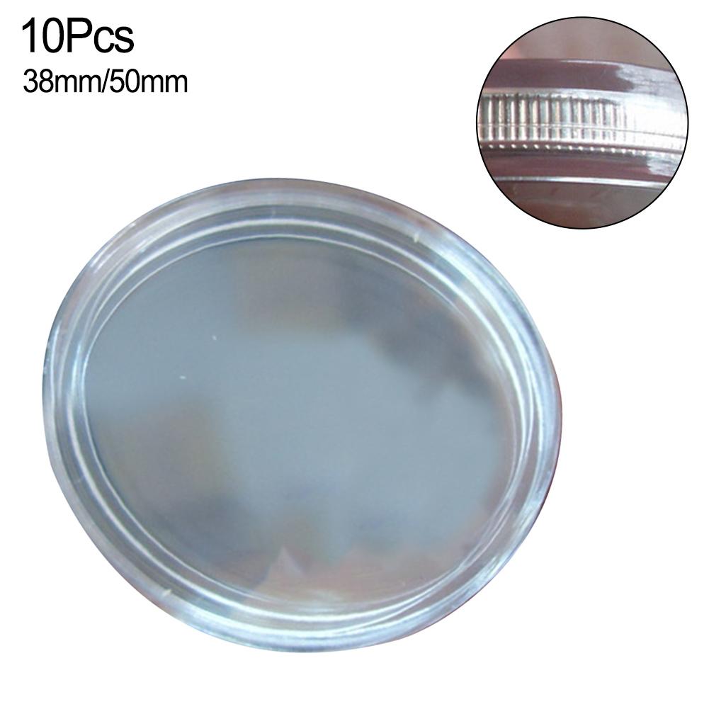 10 peças 38/50mm Porta-Moedas de Plástico Transparente Caixa Coletora de Moedas Estojo Para Moedas Caixas de Proteção de Armazenamento Recipiente